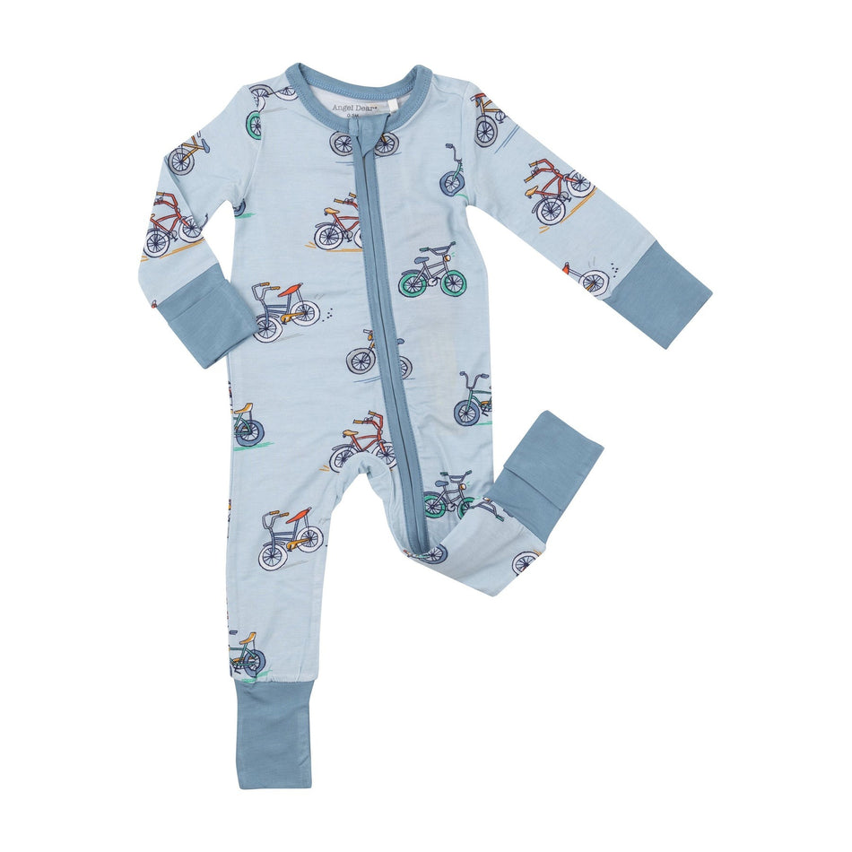 Bikes Blue 2 Way Zipper Romper