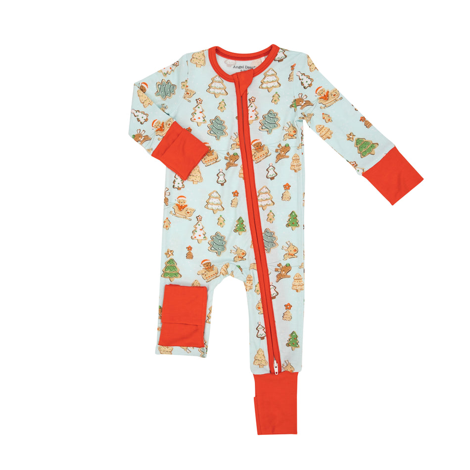 Gingerbread Sleigh Ride 2 Way Zipper Romper