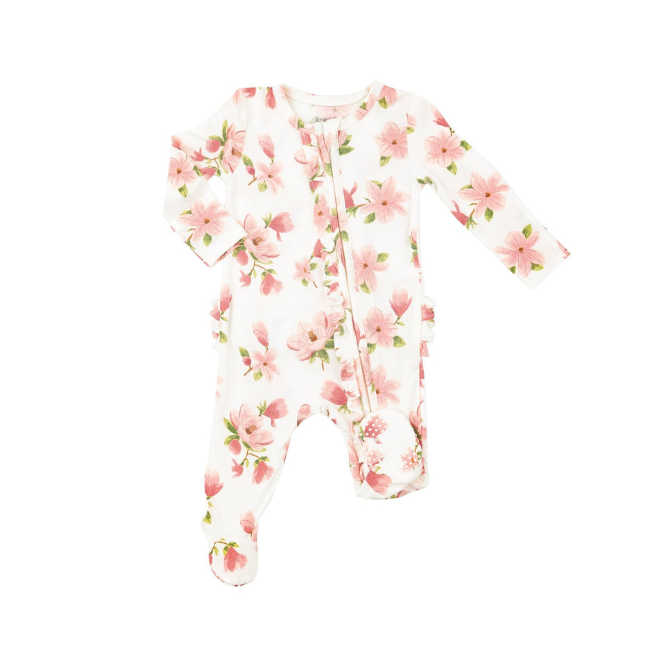 Sweet Magnolia 2 Way Ruffle Zipper Footie