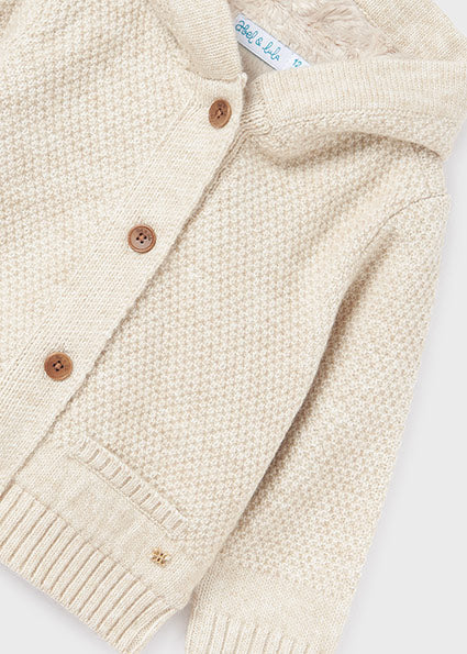Wheat Structured Cardigan w/ Hoodie