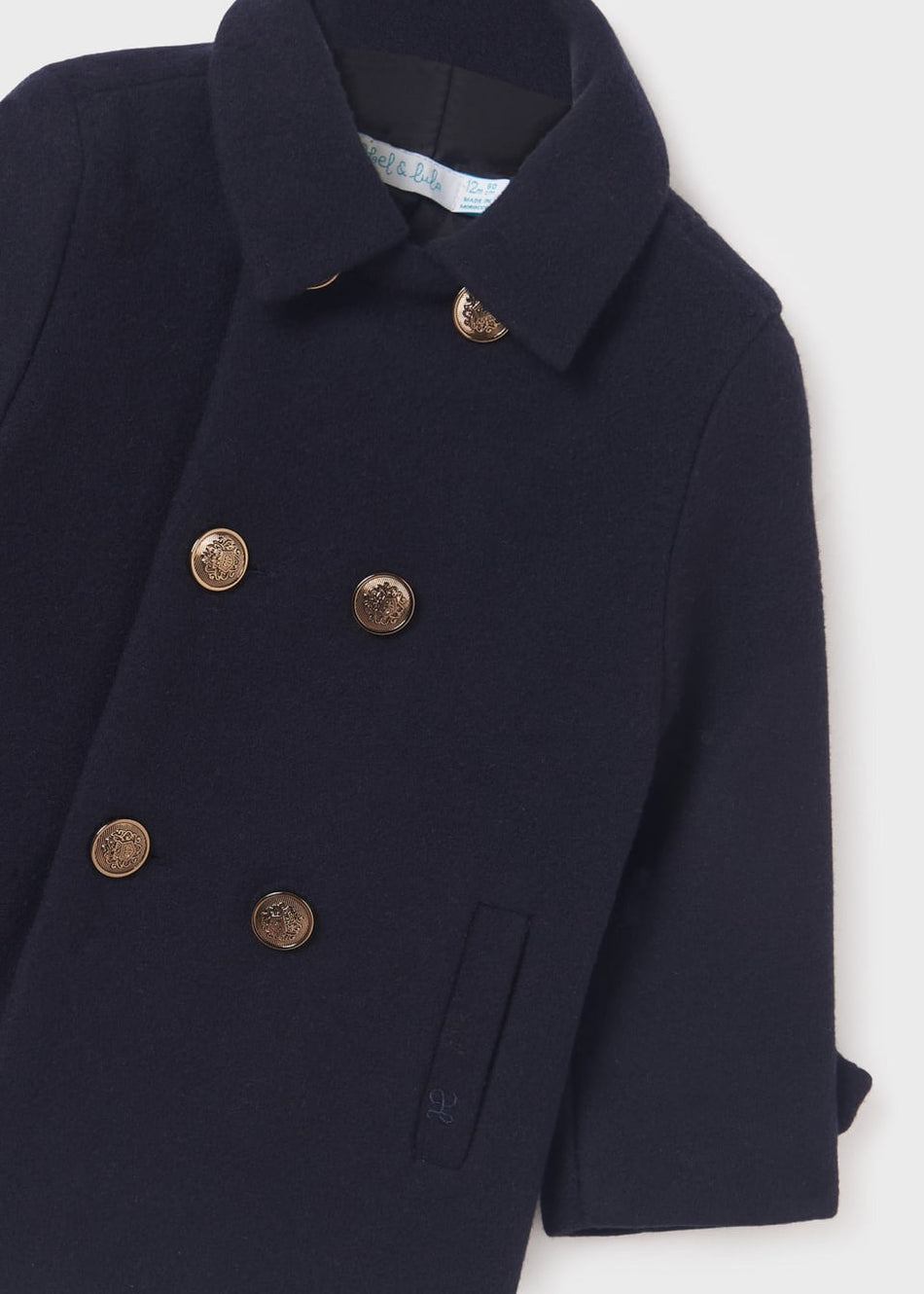 Navy Blue Wool Coat