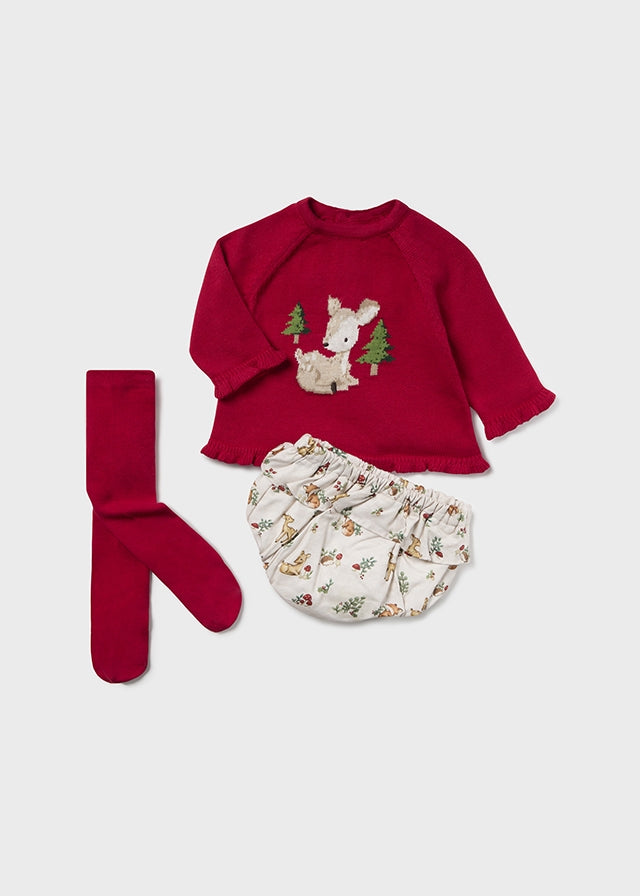 Red Holiday Knit Newborn 3 Piece Set