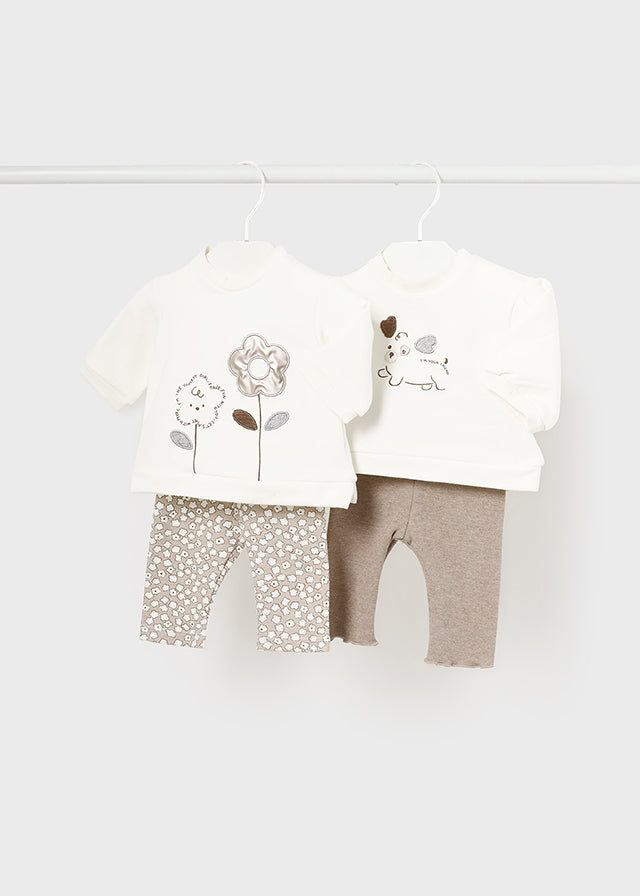 Tiramisu & Cream Newborn Girls 2 Piece Set