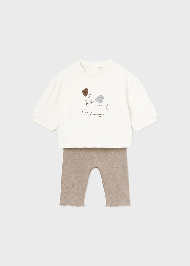 Tiramisu & Cream Newborn Girls 2 Piece Set