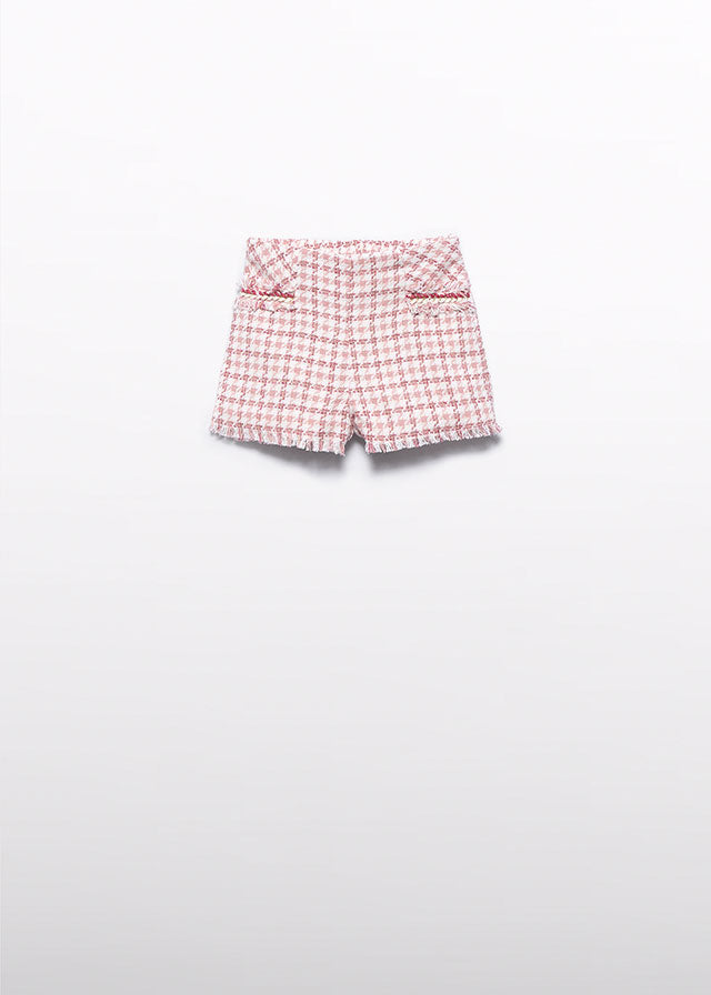 Baby Pink Houndstooth Shorts