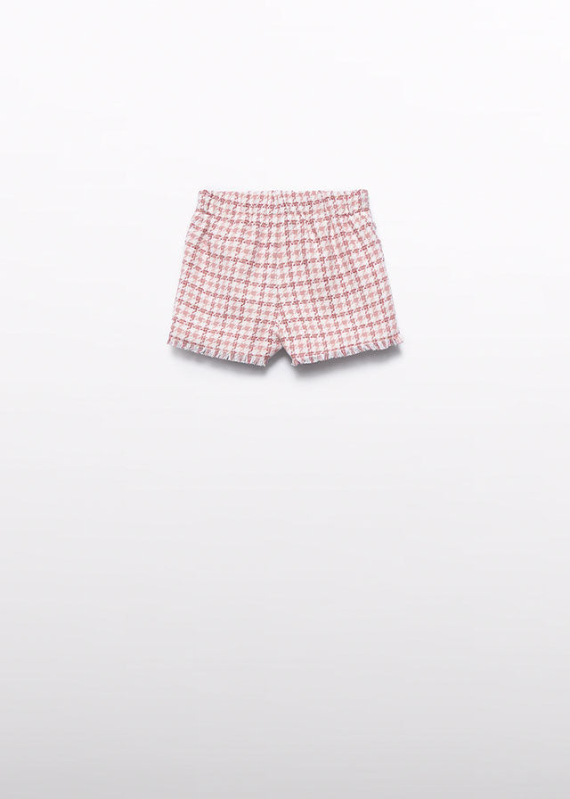 Baby Pink Houndstooth Shorts