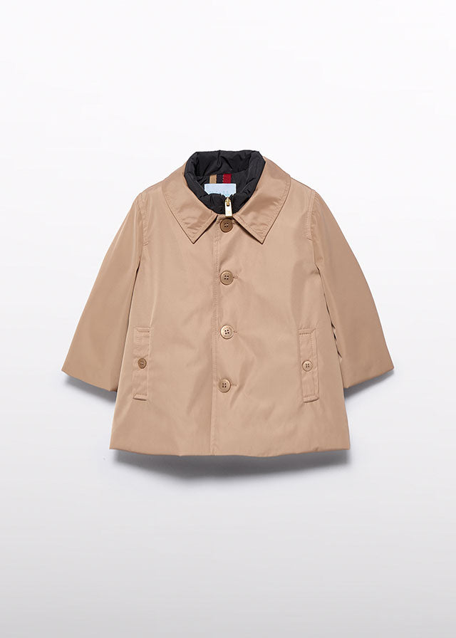 Baby Trench Coat with Interior Vest in Camel