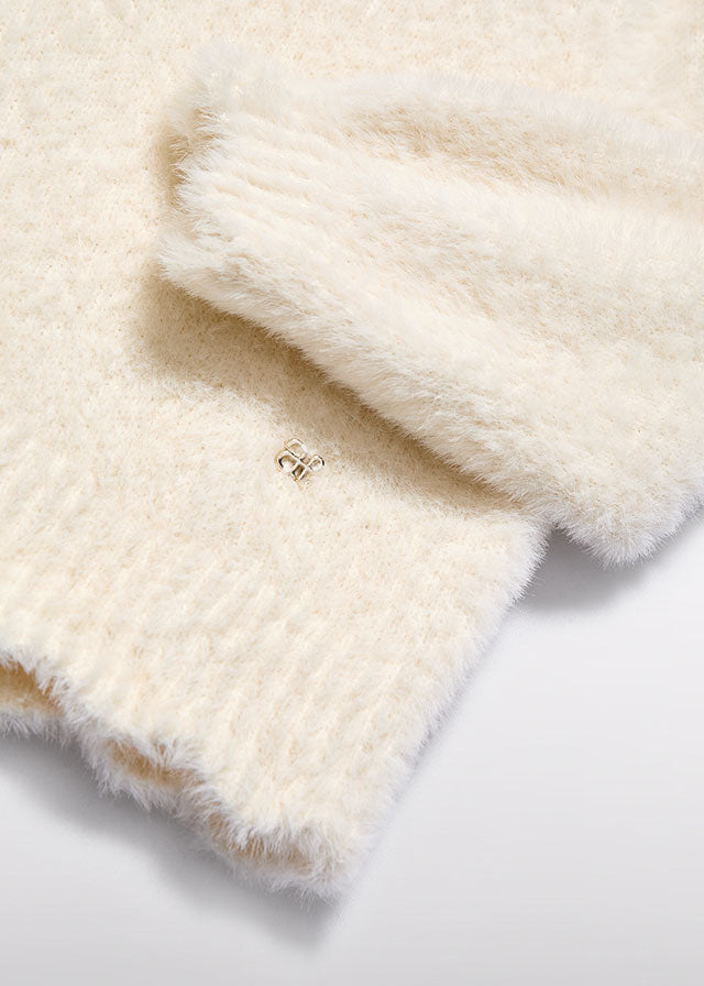 Baby Fuzzy Sweater in Cream