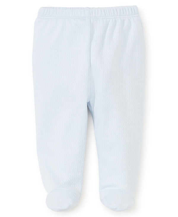 Kissy Pointelle White Footed Pant - Light Blue