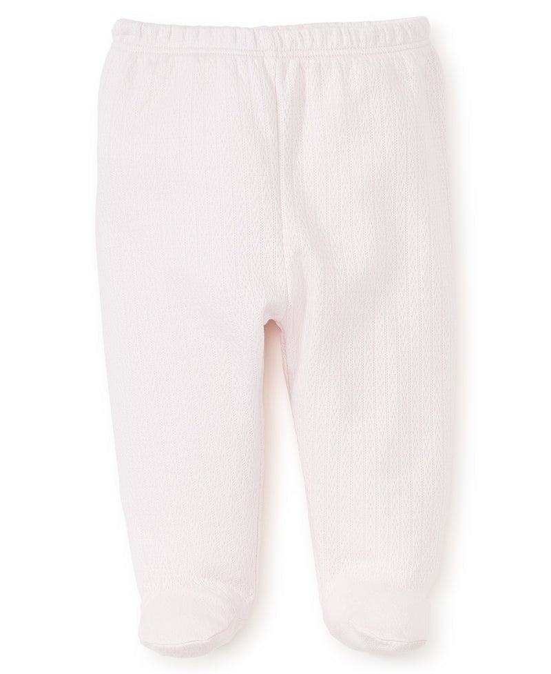 Kissy Pointelle White Footed Pant - Pink