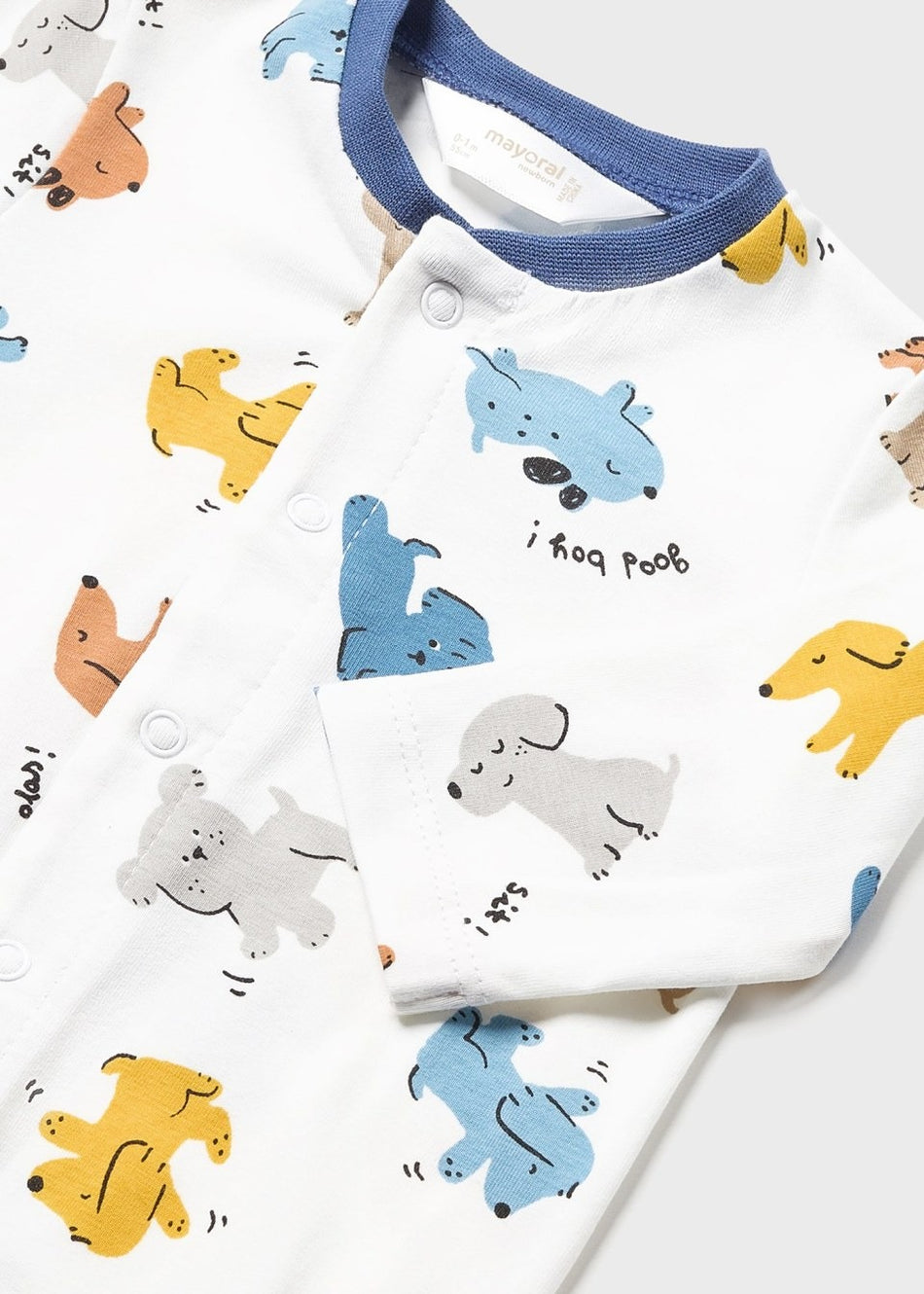 Cotton One-Piece Footie - Dog Print