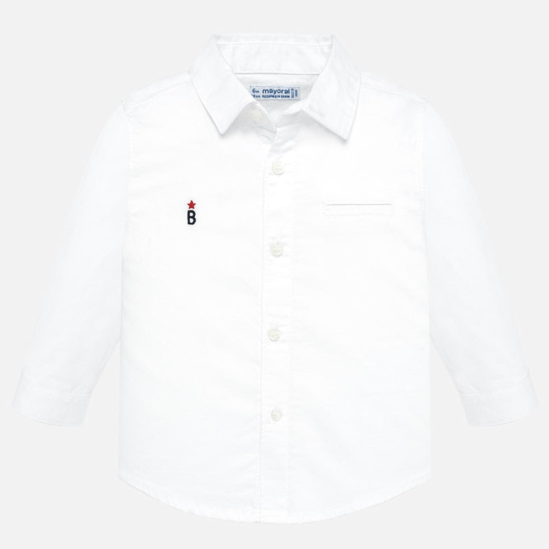 Long-Sleeve White Shirt w/ Motorcyle