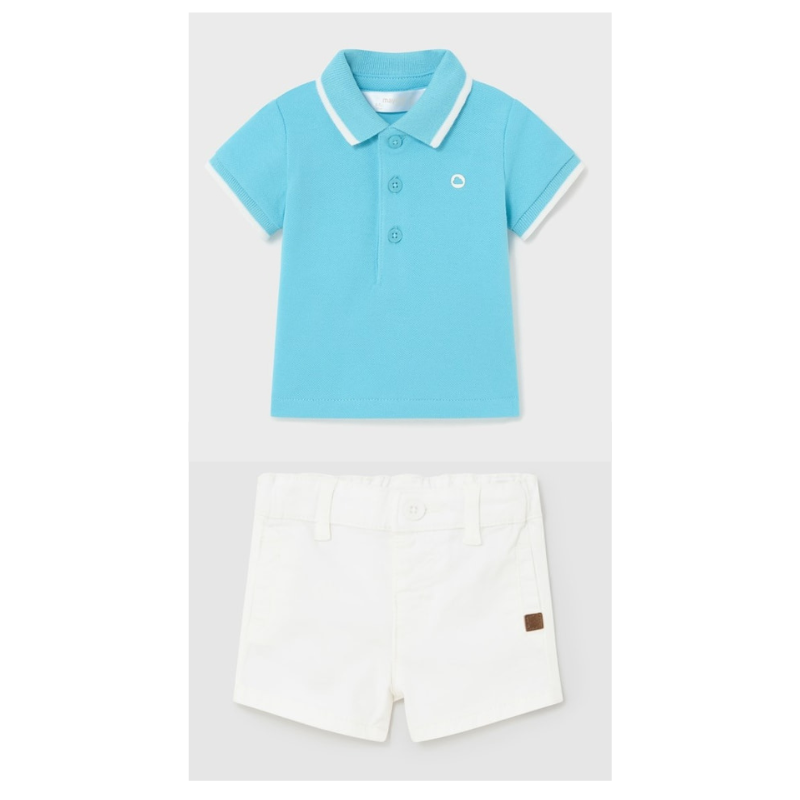 Capri Blue Polo Shirt w/ Shorts Set