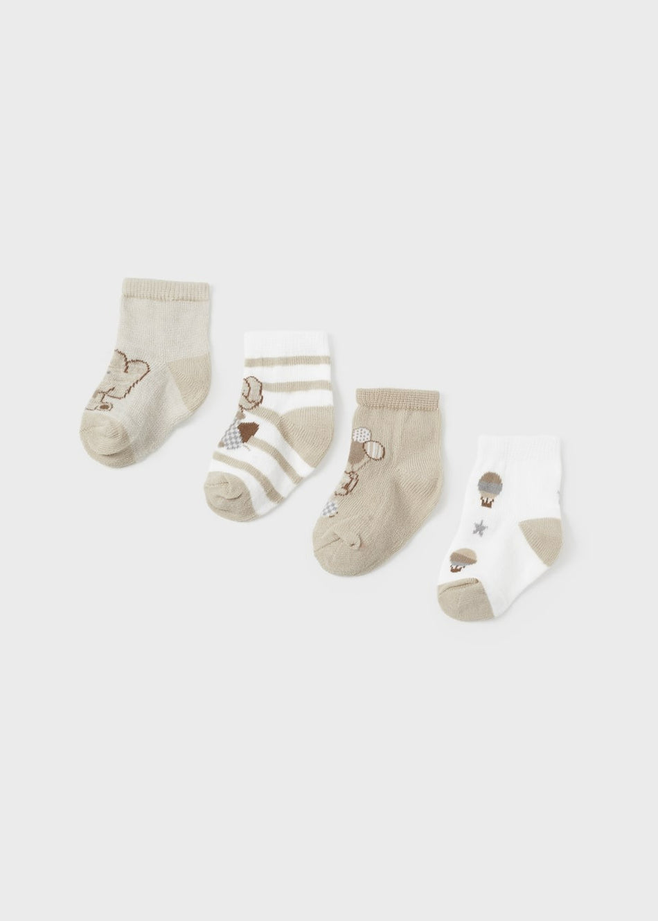 Newborn Organic Cotton Socks 4-pack - Linen