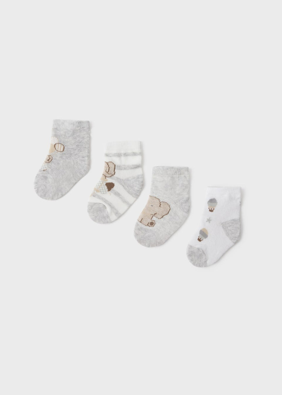 Newborn Organic Cotton Socks 4-pack - Natural Grey