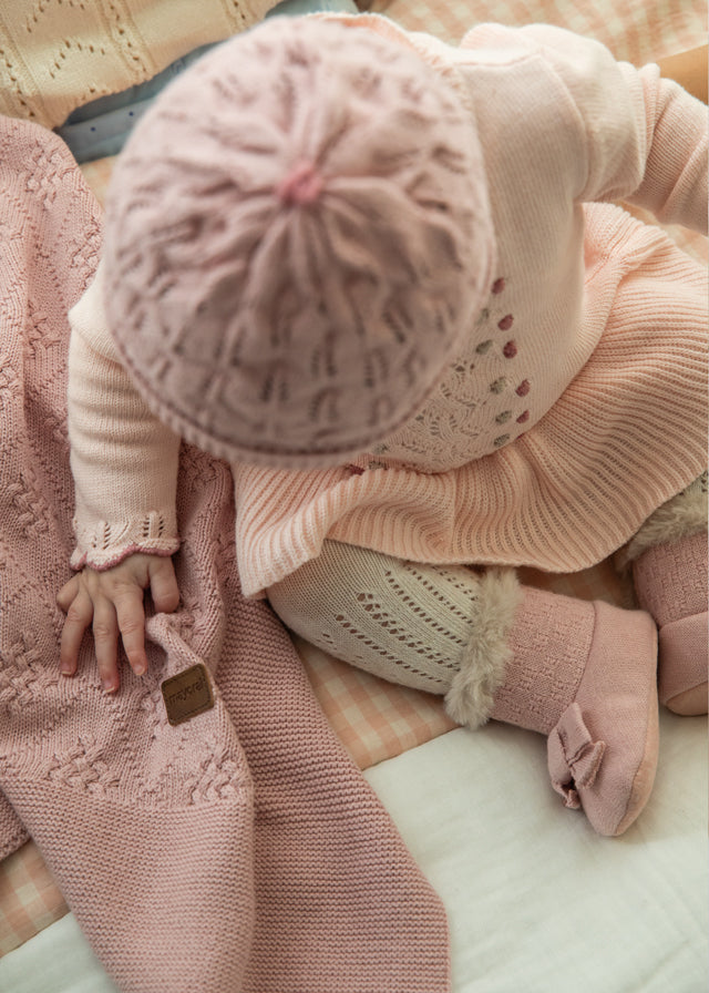 Baby Knit Blanket in Sugar Pink