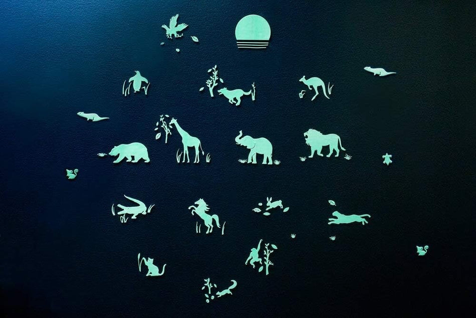 Animal Safari Glow in the Dark Wall Stickers