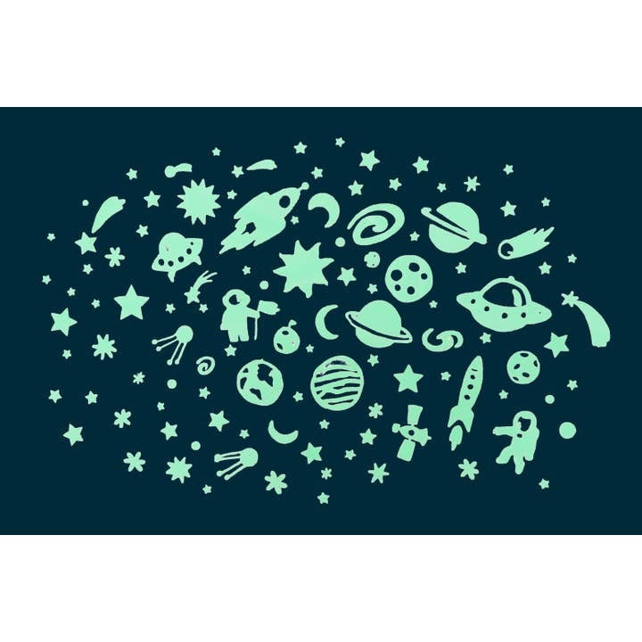 Space Adventures Glow in the Dark Wall Stickers