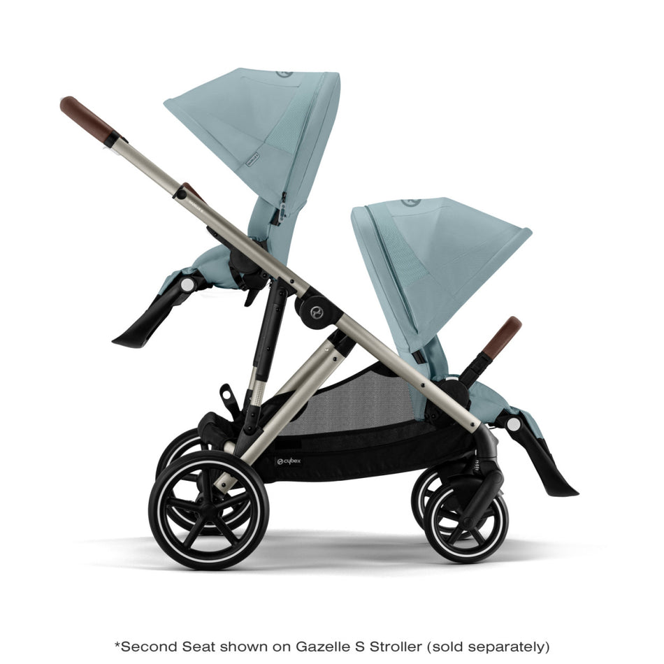 Gazelle S 2 Double Stroller - Sky Blue w/ Taupe Frame