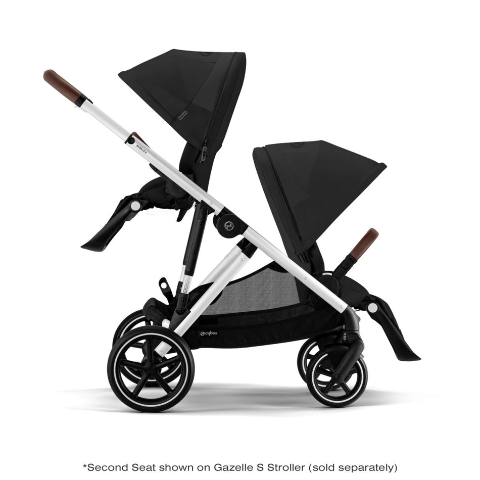 Gazelle S 2 Double Stroller - Moon Black w/ Silver Frame