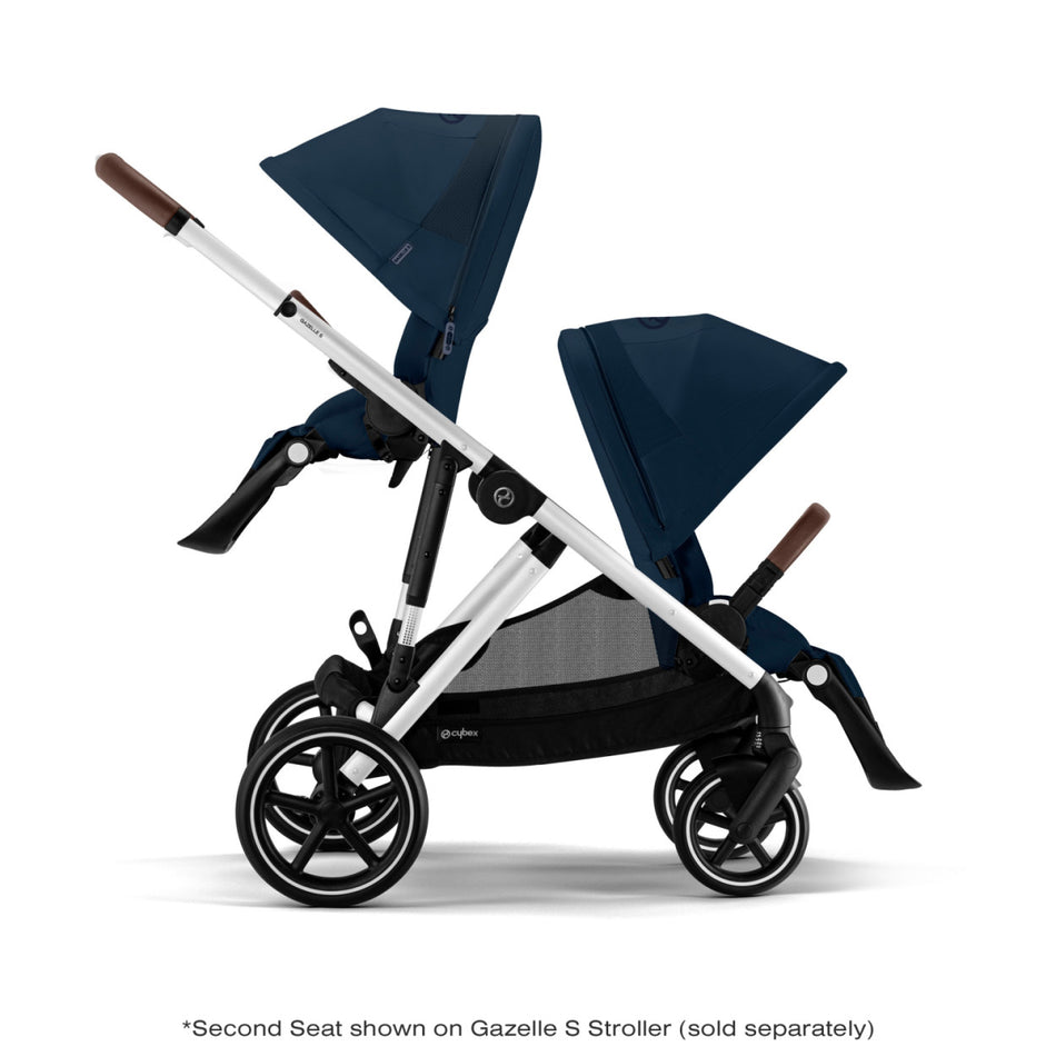 Gazelle S 2 Double Stroller - Ocean Blue w/ Silver Frame