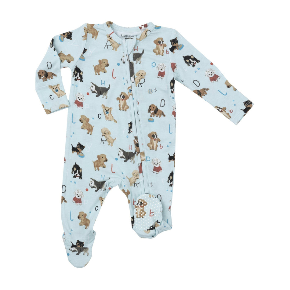 Puppy Alphabet 2 Way Zipper Footie