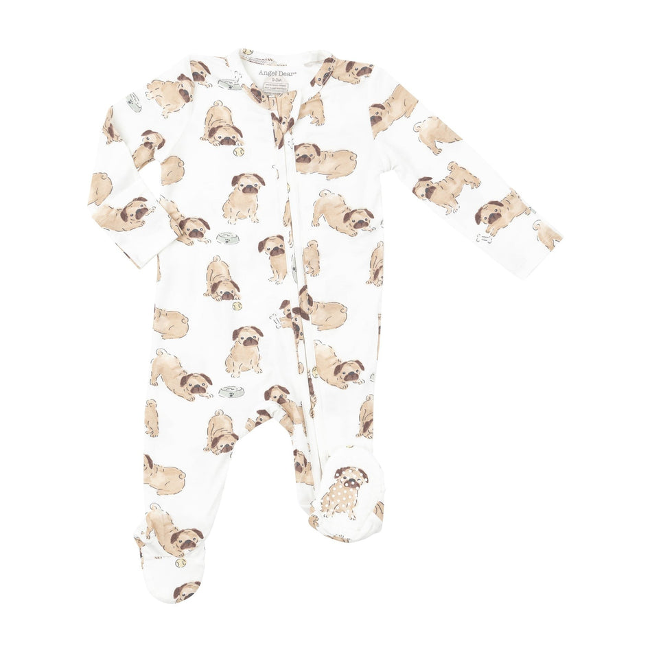 Pugs  2 Way Zipper Footie