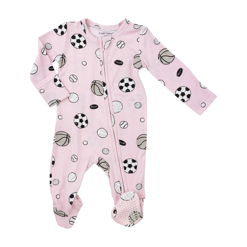 Sports Ball Pink 2 Way Zipper Footie