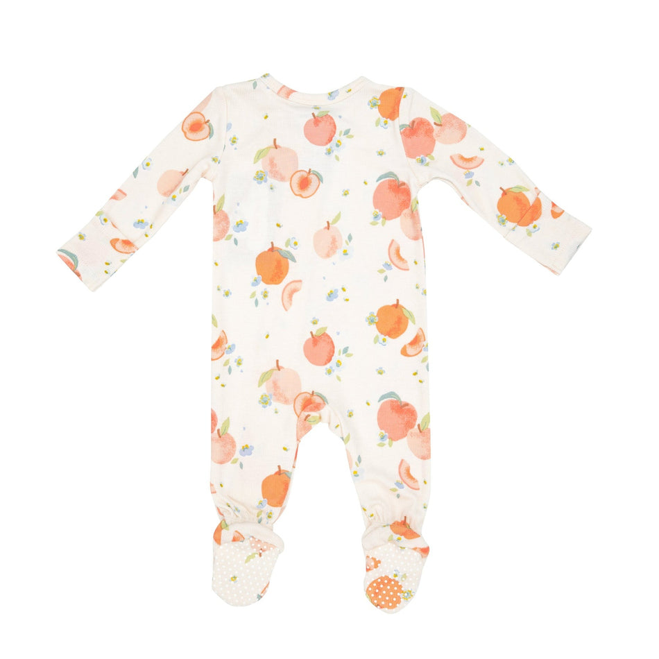 Spring Peaches 2 Way Zipper Footie