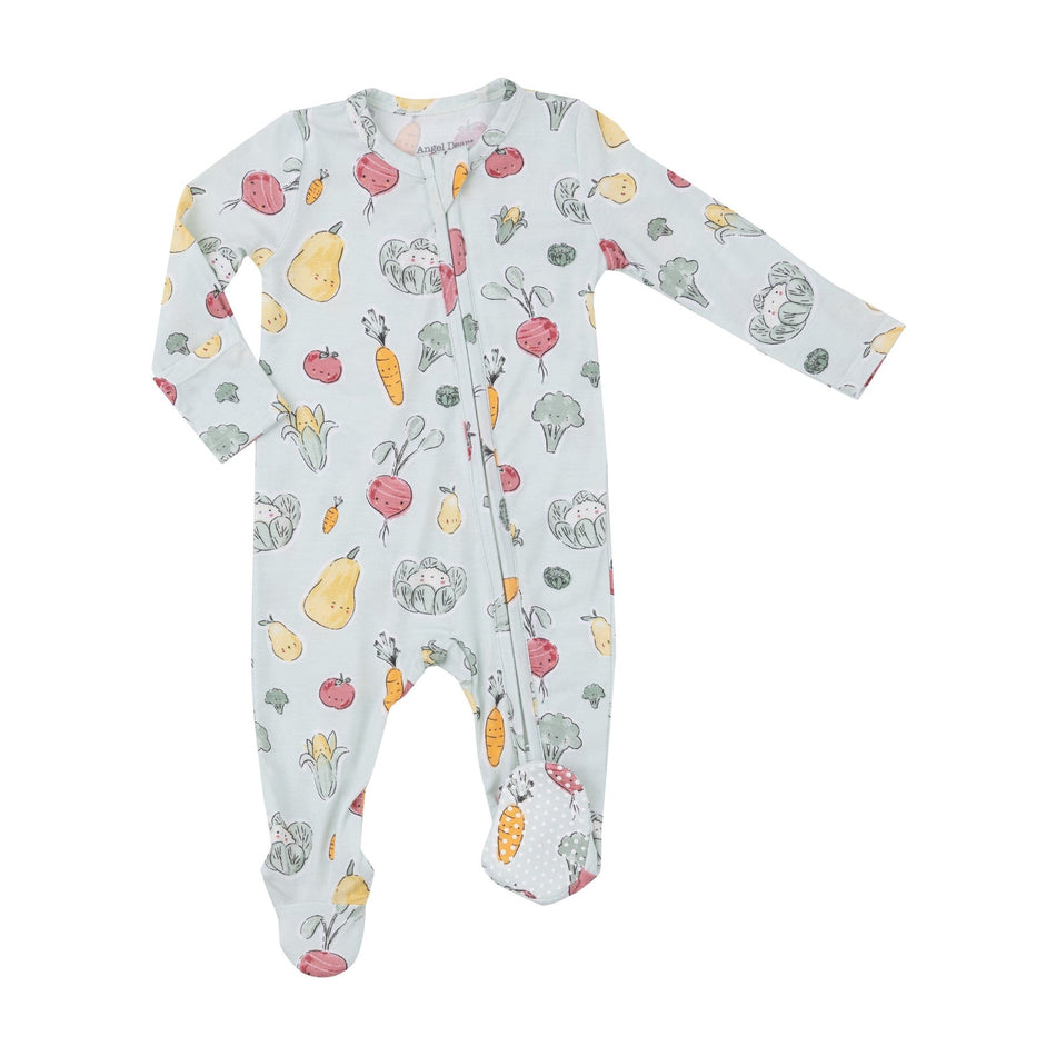 Watercolor Baby Veggies 2 Way Zipper Footie