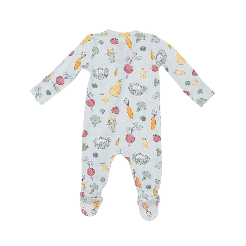 Watercolor Baby Veggies 2 Way Zipper Footie