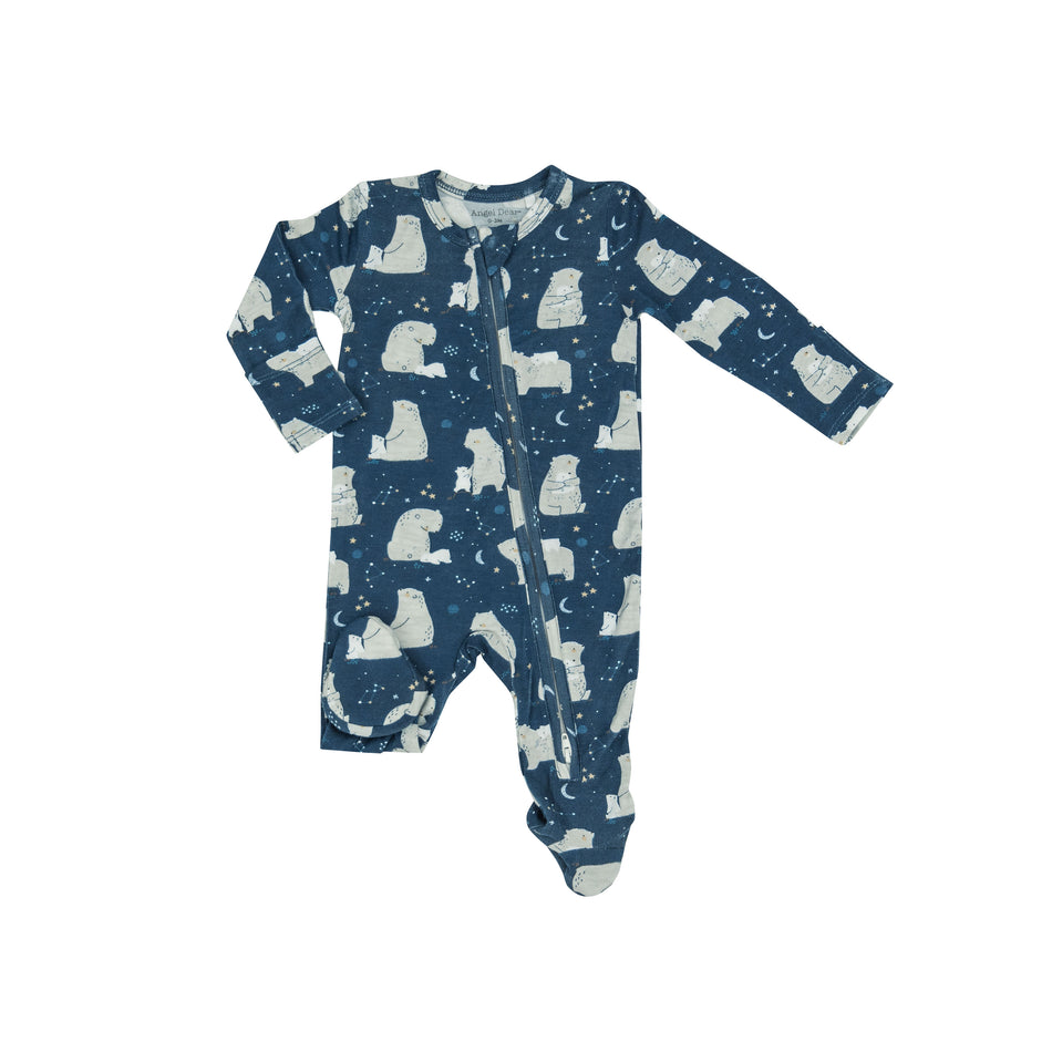 Night Sky Bear 2 Way Zipper Footie