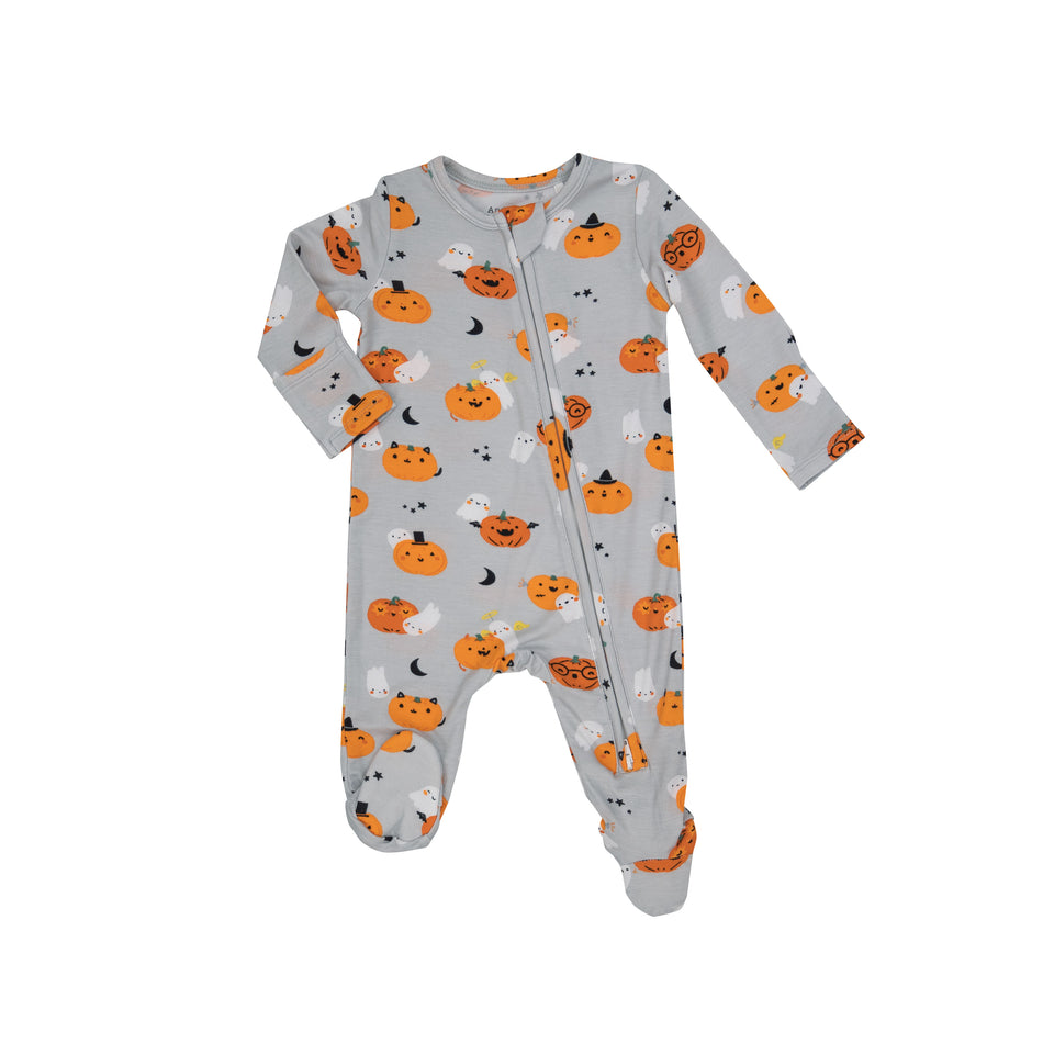 Pumpkins And Ghosts 2 Way Zipper Footie