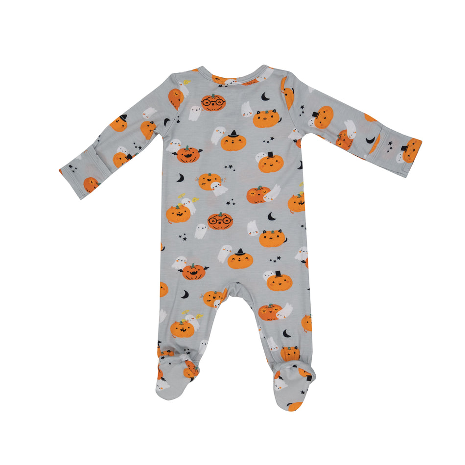 Pumpkins And Ghosts 2 Way Zipper Footie