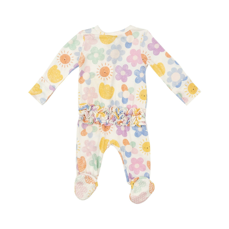 Happy Suns 2 Way Ruffle Zipper Footie