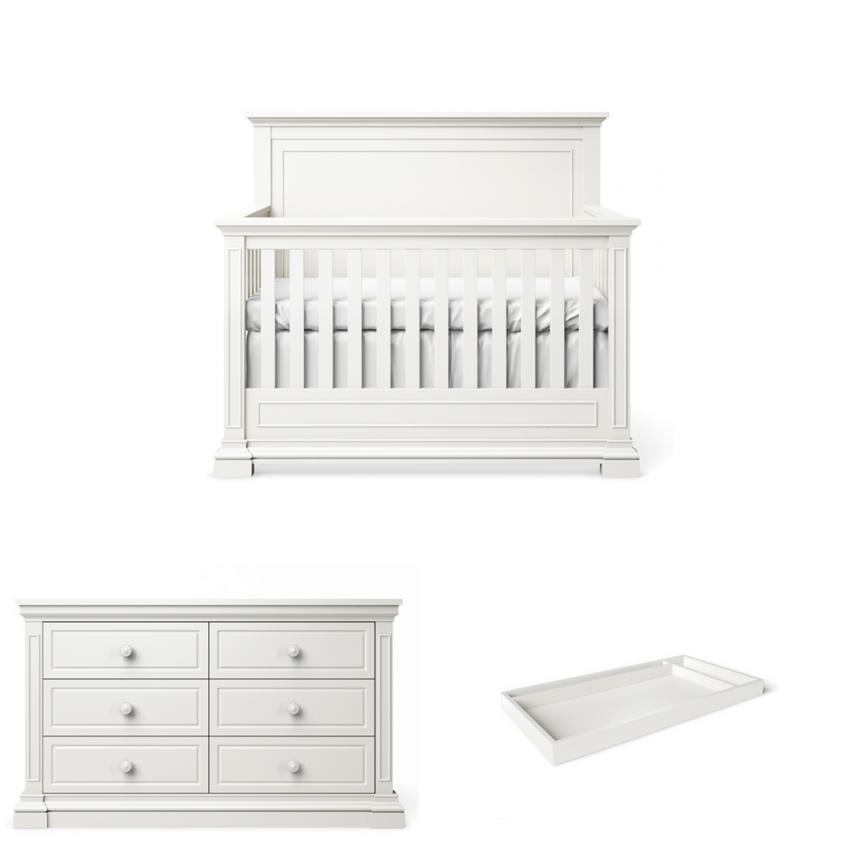 Silva Furniture Jackson Crib + Dresser + Changer - White