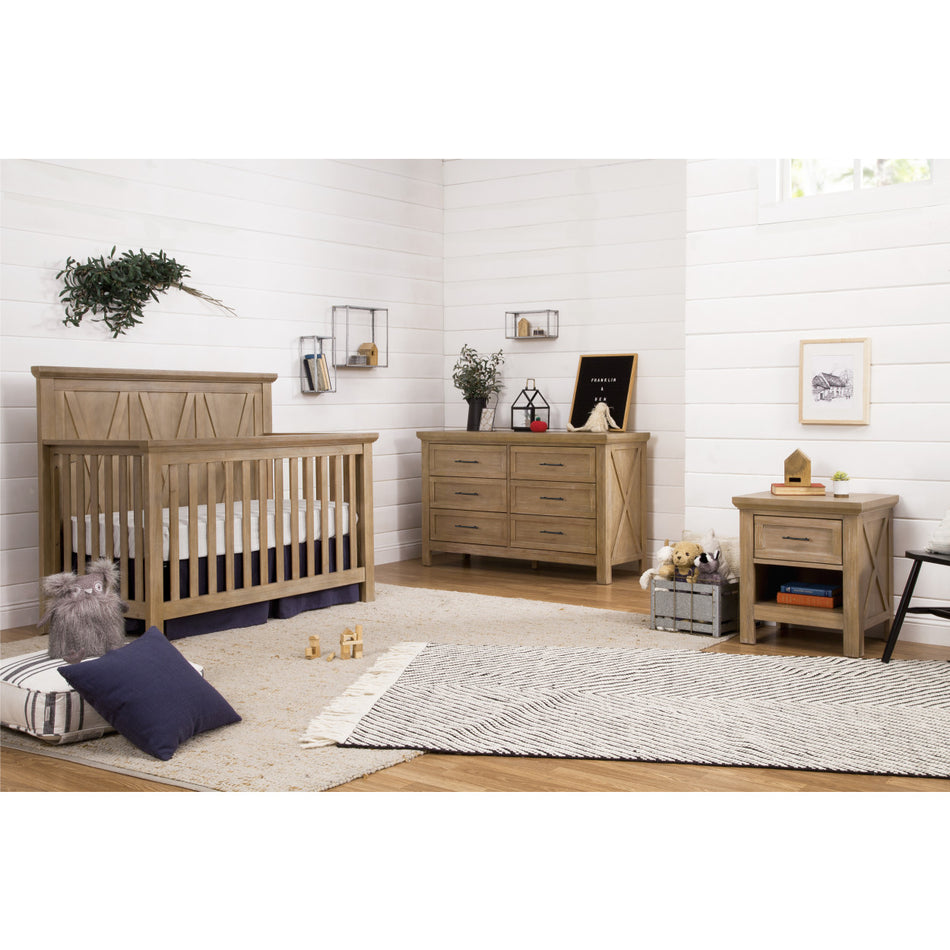 Emory Farmhouse Convertible Crib, Dresser & Nightstand