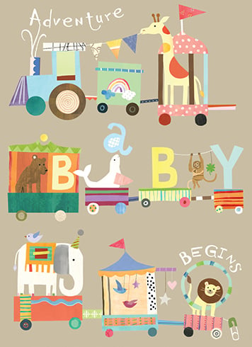 Baby Train Baby Shower Card