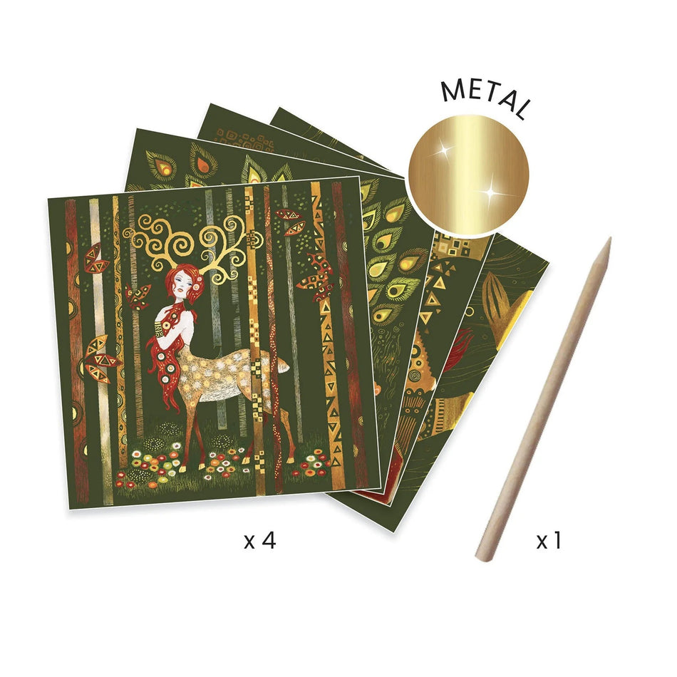Golden Goddesses Inspired by Klimt Scratch Boards Kit