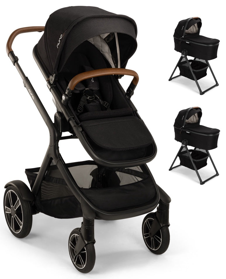 DEMI next Stroller + Twin Bassinet Bundle - Caviar