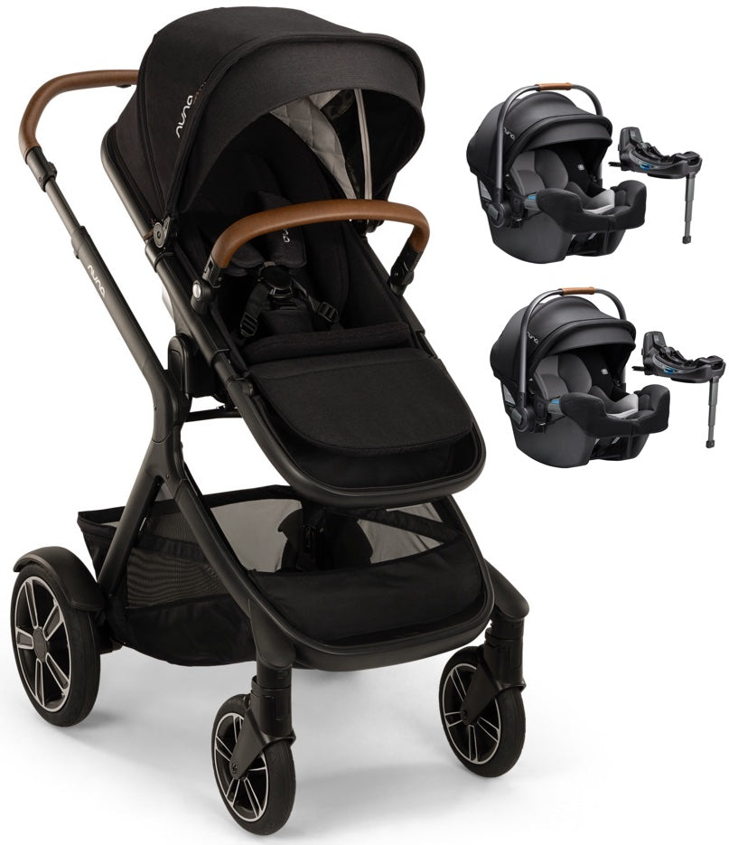 DEMI next Stroller + PIPA RX Twin Bundle - Caviar