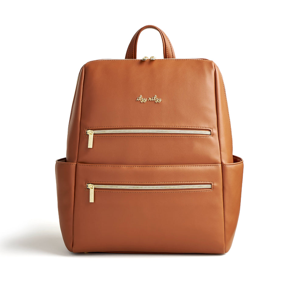Eras Backpack™ Diaper Bag: Cognac