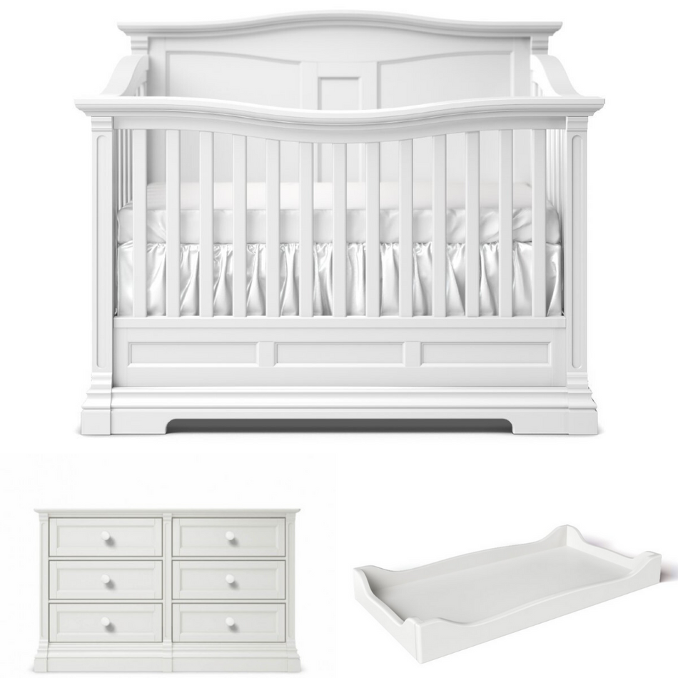 Imperio Convertible Panel Crib + Double Dresser + Changer