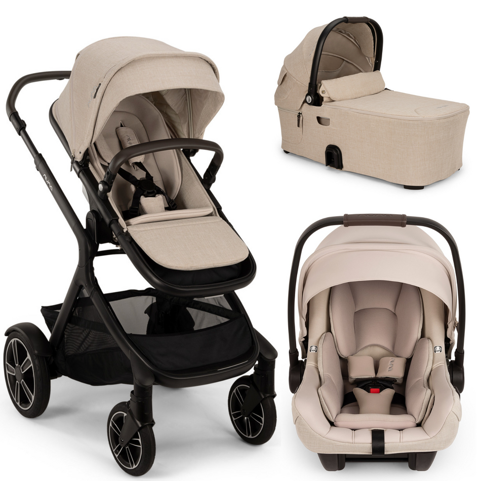 Demi Next Single to Double Stroller + PIPA AIRE RX + Bassinet Travel System