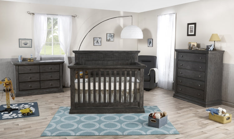 Pali Modena Crib, Dresser and Chest Package, Distressed Granite
