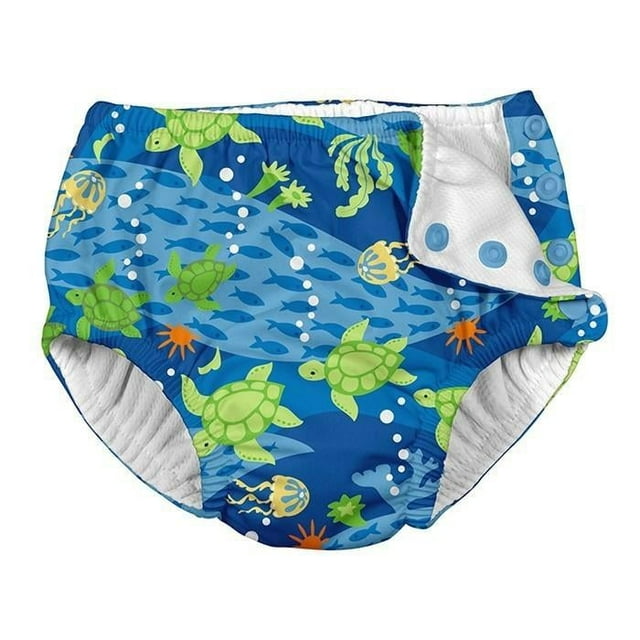 Royal Blue Turtle Swim Diaper in 12 Months