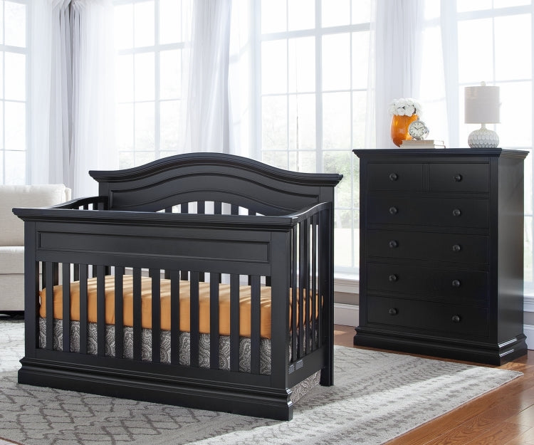 Westwood Design Stone Harbor Convertible Crib and Chest, Black