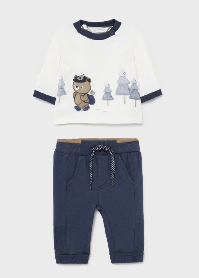 L/S Bear Trees Shirt + Blue Sport Fleece Pants