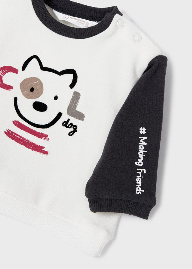 2pc Newborn Boy Knitted Set - Dog Shirt