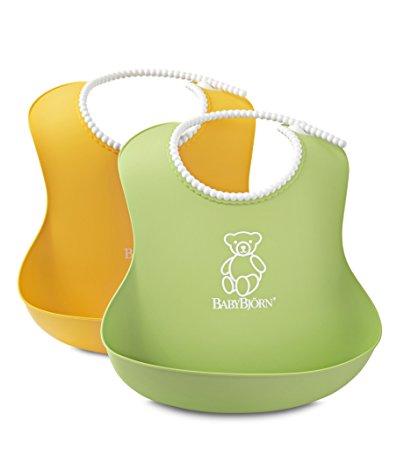 BabyBjorn Bib 2 Pack - Green/Yellow